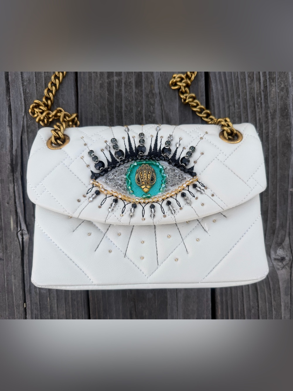 “Evil Eye” Kirk Geiger The Kensington Quilted Leather Bag In Dust Bag